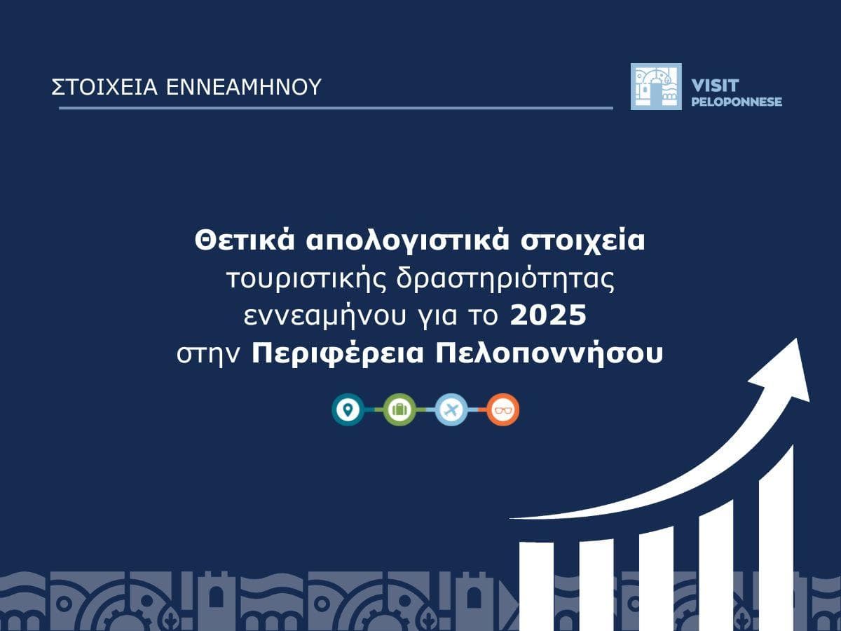 VisitPeloponnese | Ισχυρή απόδοση στους βασικούς τουριστικούς δείκτες για την Πελοπόννησο στο 80% της σεζόν